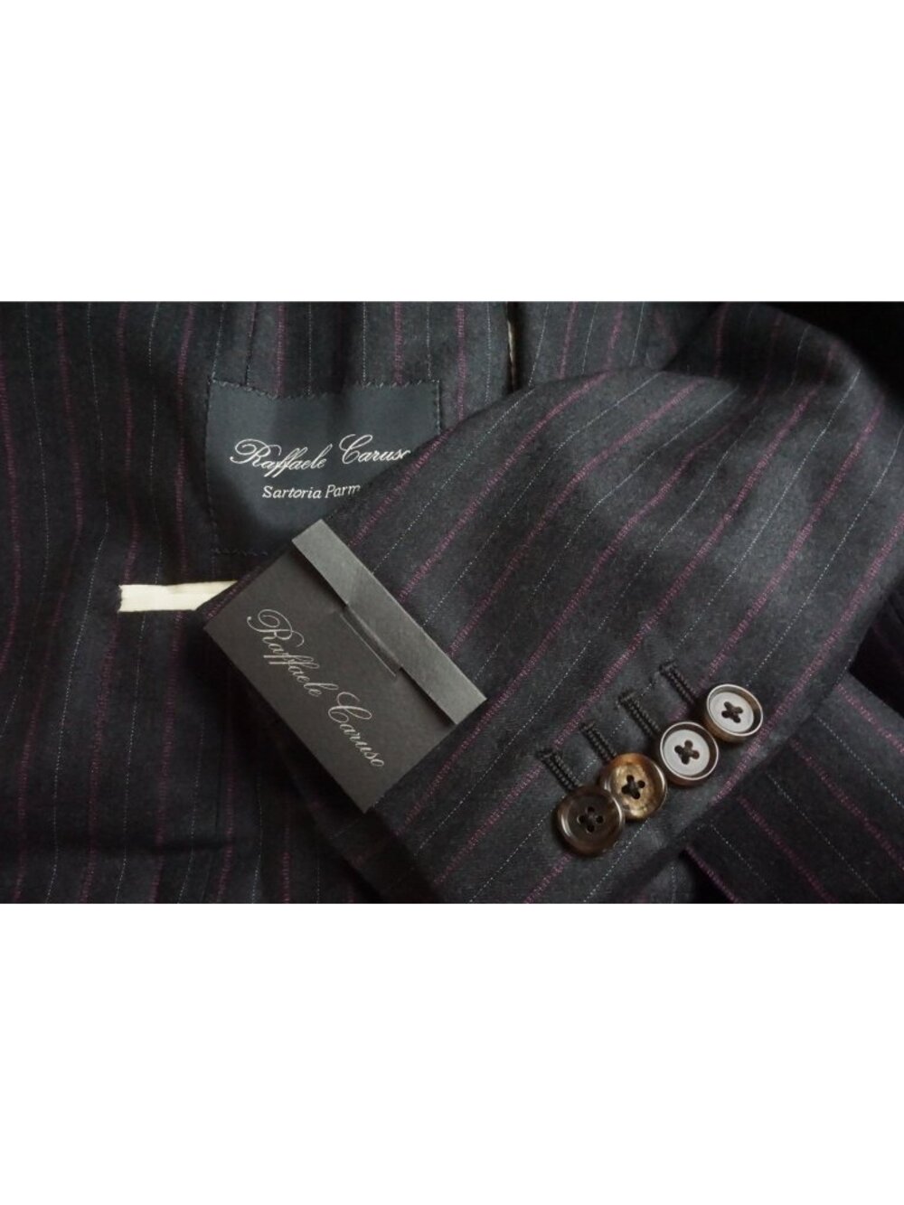 Raffaele Caruso Charcoal Purple Striped Sport Coat Jacket 48 EU BRAND NEW